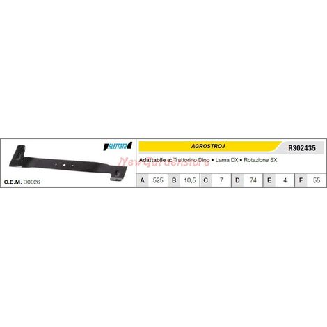 Lama AGROSTROJ per trattorino tagliaerba rasaerba tosaerba Dino Lama dx R302435