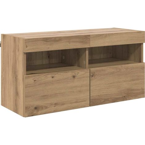 Maison Exclusive - Mobile TV da parete con LED Rovere artigianale 80 x 30 x 40 cm