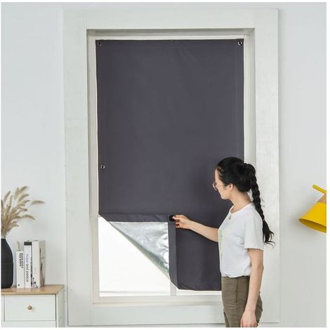 Rideaux occultants à ventouses, protection UV, adaptés aux chambres et aux puits de lumière. Dimensions :60cm120cm-gris (1/5)