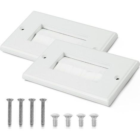 Placche a muro in 2 pezzi con spazzola per la gestione dei cavi, passacavi a parete per connettori audio/video, inserto passacavi antipolvere per pannelli a muro per cavi TV HDMI (1/5)