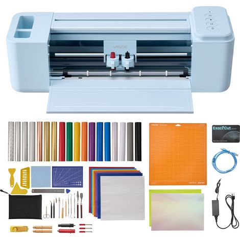VEVOR Vinylschneidemaschine 30 cm, Schneideplotter/Plottermaschine mit Tastensteuerung & Material- und Werkzeugset, Kompatibel mit Mac/Windows/Android/iOS, für Bastelarbeiten Karten Wohnaccessoires (1/5)