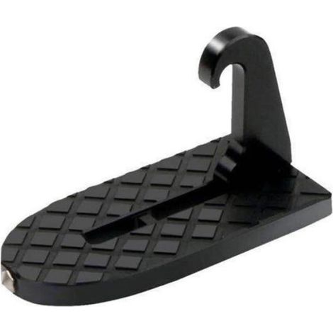 2 en 1 repose-pieds pliants d'échelle de marche pour véhicule de voiture avec marteau de sécurité, noir (1/3)