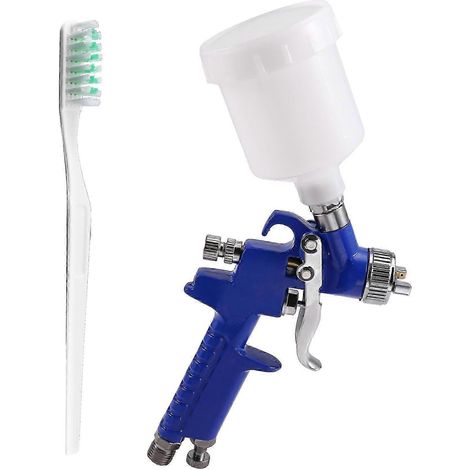 Pistolet à peinture aérographe professionnel H-2000 Mini avec buse de 0,8 mm, compatible HVLP, pour la peinture automobile et autres applications. WHBYV (1/4)