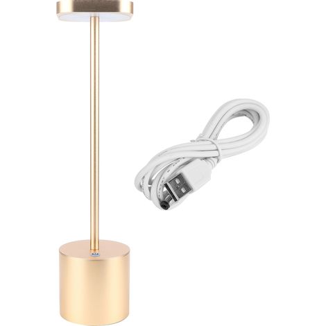Lampe de table LED rechargeable USB, lampe de bar portable pour chevet, salle à manger, décoration intérieure, dorée. (1/5)