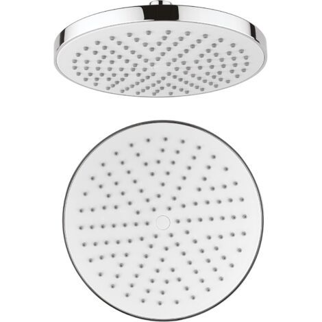QORVA-Pommeau de douche rond haute pression 25 cm, grand pommeau de douche fixe, pommeau de douche économique en eau, pommeau de douche anticalcaire, pommeau de douche universel (argenté) (1/5)