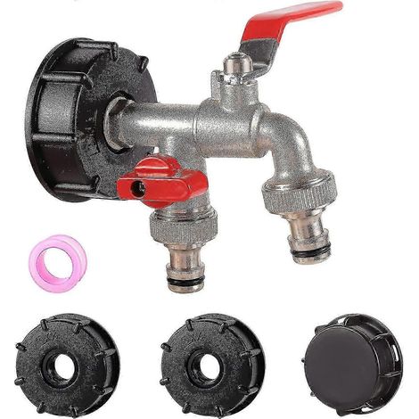 Raccords pour réservoir IBC 1/2 pouce, adaptateur de robinet pour réservoir IBC, joint fileté femelle, adaptateur de vidange pour tuyau 1/2 pouce, pièces de rechange pour vanne S60x6 (1/5)