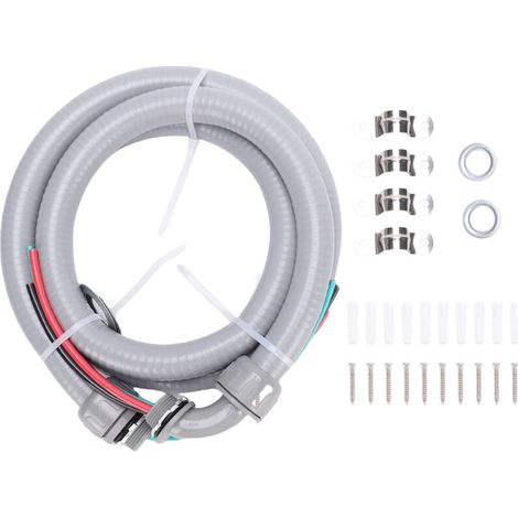 Electric whip assembly, flexible non-metallic electrical conduit, liquid-proof, 3/4 inch, 6 feet, with wire for small split air conditioners (1/5)