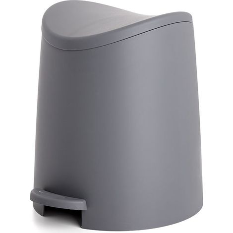 Pattumiera con Pedale e Coperchio Grigio Antracite in Plastica