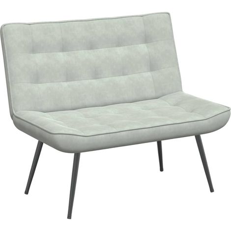 Banc gris clair 110x74x84 cm velours (1/5)