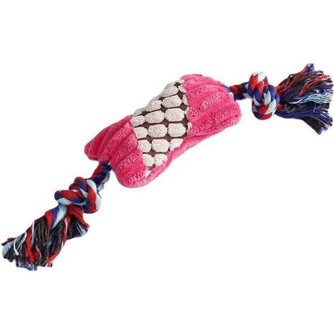 Peluche Candy Jouet pour chien – sonore et Rope Knot – pour petits to grands chiens dentition et Tug-of-War – Rose (1/5)