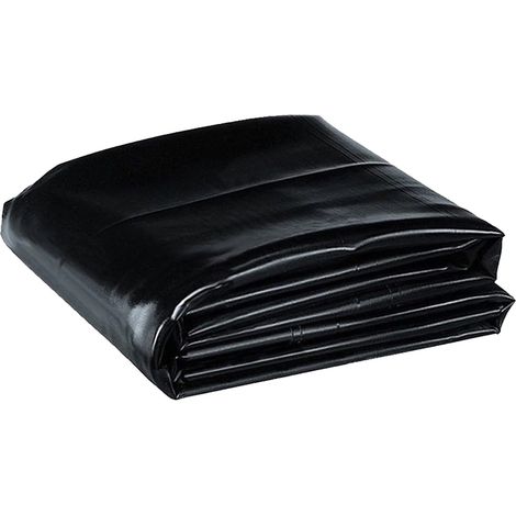 Bâche élastique pour bassin à poissons 10 pi x 15 pi, PEHD noir, épaisseur 12 mil (1/5)