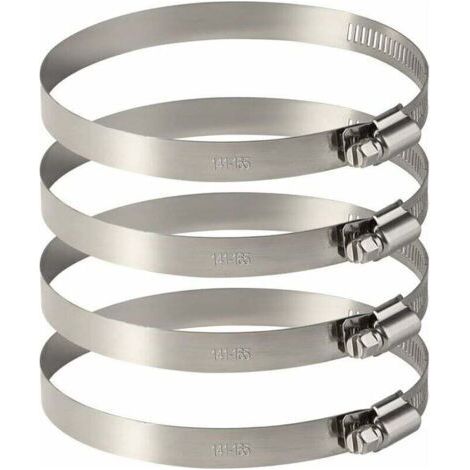 150mm adjustable stainless steel hose clamps for fixing flexible hoses (141-165mm) (1/4)