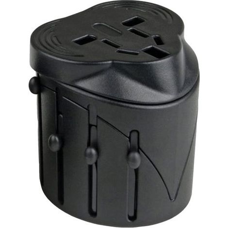 Adaptateur universel de voyage ELECTRALINE 70014 Noir UK Europe USA AUS Chine compact rond