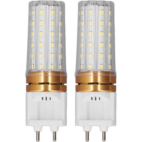 2pcs LED Bulbs 10W 1000LM Energy Saving Double Needle Base G12 for Streets Warehouses Garages Warm Light- (1/5)