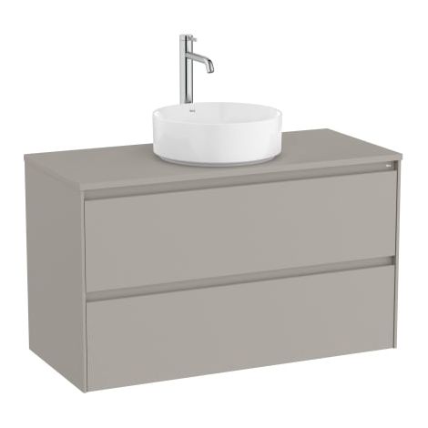 MUEBLE PARA LAVABO SOBRE ENCIMERA 1000X460 ONA 2 CAJONES GRIS ARENA