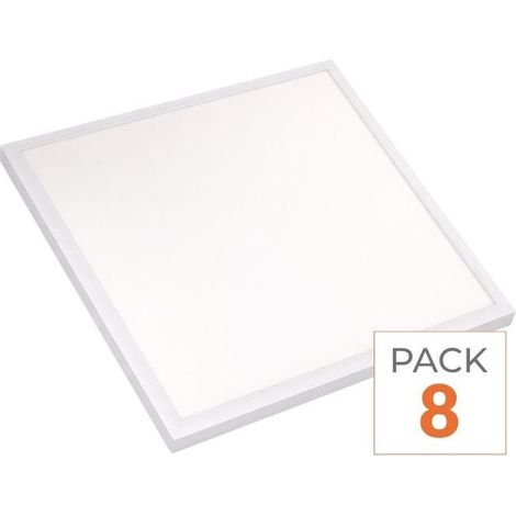 Pack de 8 - Panneau LED 28W 60x60 BLANC dimmable 150lm/W avec détecteur de mouvement + Télécommande - Blanc Neutre 4000K - 5500K - SILAMP