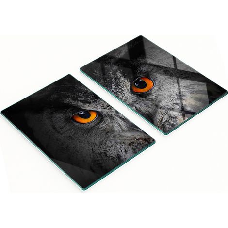 Tablas de cristal para servir aperitivos con diseño de búho y ojos de diablo, 2x40x52 cm. (1/5)