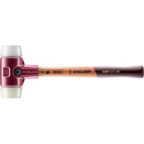 HALDER SIMPLEX Superplastik- / Nylonhammer mit Tempergussgehäuse und Holzstiel - D=50 mm - 3078.050 (1/5)