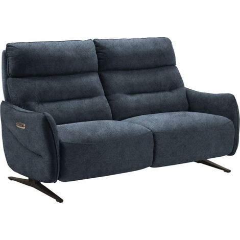 Canapé de relaxation en microfibre Kondonia-Bleu foncé-Système Electrique-3 places (1/5)