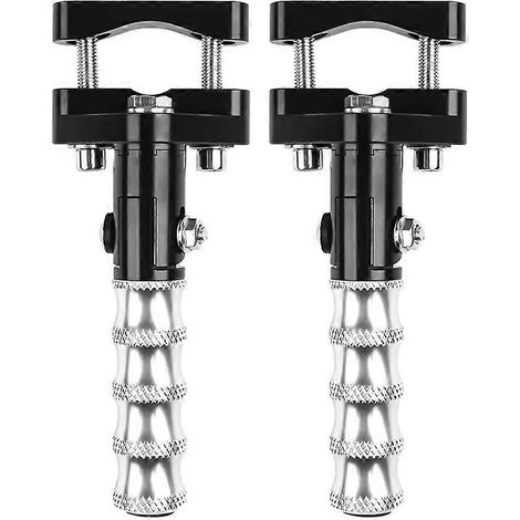 Reposapiés giratorios plegables para motocicleta, de 22-28 mm, para BMW R1200GSADV R1250GS LC S1000XR F900R, color negro y plata. (1/5)
