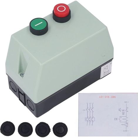 Démarreur de moteur électrique magnétique étanche IP55 – Monophasé 220-230V – Protection contre surcharges – Matériau ABS robuste (1/4)