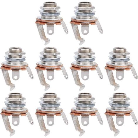 10 entradas mono, 6,35 mm Tipo 1 y 4 entradas mono (conectores hembra), adecuadas para guitarras eléctricas, bajos y otros instrumentos musicales. (1/5)