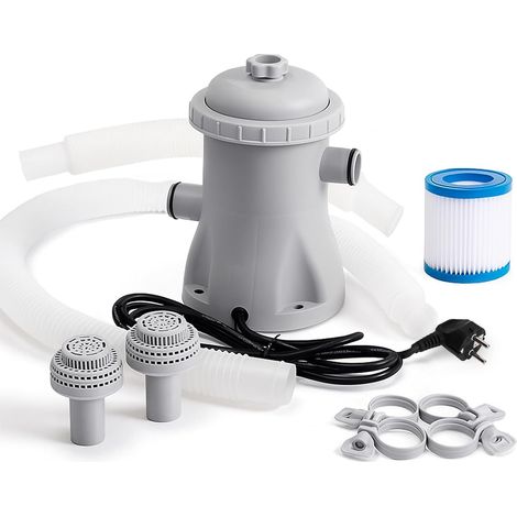 Système de filtration pour piscine, système de filtration à cartouche, kit complet de pompe gonflable pour piscine hors-sol (1/5)