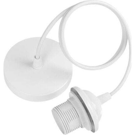 Suspension plafonnier E27 avec anneau vissé et câble textile réglable 50 cm – idéale pour abat-jour, cuisine et salon (1/5)