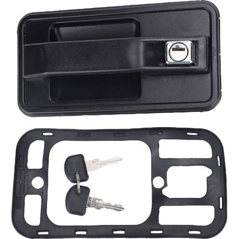Poignées de porte extérieures à clé pour Talbot Express/Fiat Ducato/Citroën C25/Peugeot J5 1981-1994 - ABS - Jeu complet (poignée, 2 clés, joint d'étanchéité) (1/4)