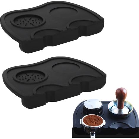 Lot de 2 tasseurs à expresso en silicone - Accessoires de barista - Convient aux outils de barista, à la maison et au bureau - Imperméable, antidérapant et résistant à la chaleur - Tasseur d'angle - N (1/5)