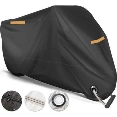 Waterproof Motorcycle Cover UV Protection Rain Water Snow for BMW Honda Kawasaki Yamaha - 245 105 125cm (XXL) (1/4)