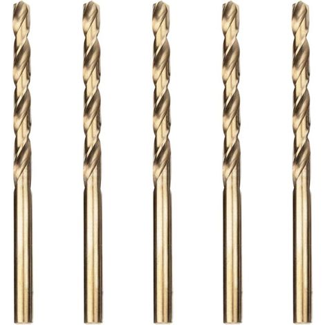 5pcs 5.0mm Foret Hélicoïdal Professional Forets à Métaux en Acier Inoxydable, Standard DIN 338
