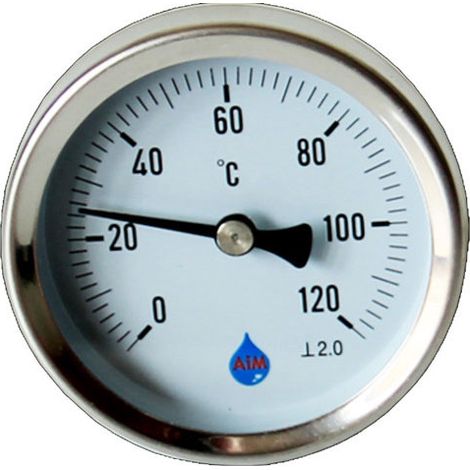 Industriel Température Métal Jauge Sonde 1/2" Entrée Arrière Thermomètre