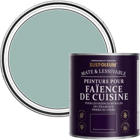 Peinture Bleue Résistante à l'eau pour Faïence de Cuisine, Finition Mate - Bleu Littoral 750ml (1/5)