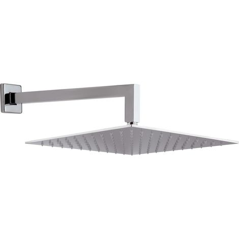 Soffione doccia a parete quadro cm 30 con braccio cm 30 x 30 (1/2)