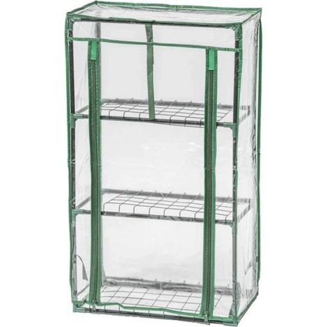 Serre De Jardin - 45x24x80 Cm - Film Pvc Transparent - Ouverture Frontale Zippée - 1 Unité (1/2)