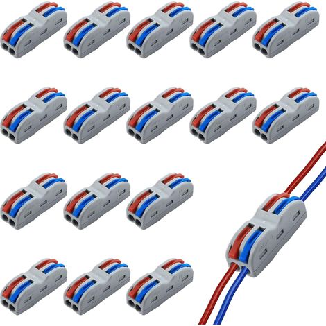 Lot de 16 SPL-2 – bornes de connexion rapides compactes pour fils électriques – Connecteurs push-in pour câbles – 32A 450V (1/5)