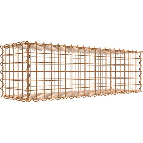 Gabiondeco - Gabion aspect rouille 100 cm x 30 cm x 30 cm (L x H x P). taille des mailles 5 x 5 cm. formation de rouille naturelle en cours - Made in Germany (1/3)