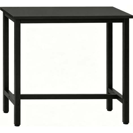 Table haute bar industrielle 40 x 100 cm en métal et bois, pour cuisine, salle à manger ou petit espace, avec repose-pieds et pieds réglables CHICFURN (1/5)