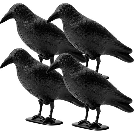 Corbeau Anti-Pigeon - Effaroucheur Oiseaux Extérieur - Para Balcon Terraza Jardin - 26 x 17 x 10 cm - 4 Unidades (1/5)