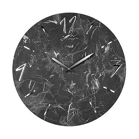 LOWELL Orologio Da Parete Effetto Marmo Nero 50 Cm