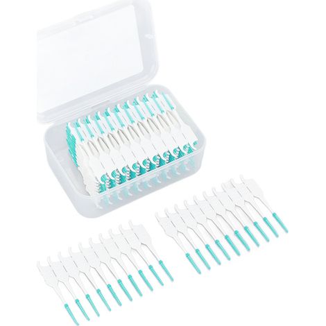 Einweg-Zahnzwischenraumbürste mit weichem Silikonkopf, inklusive Etui, für die Mundhygiene, 200 Stück, mintgrün (1/5)