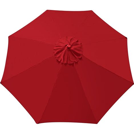 Parasol Replacement Cloth - 265 x 230 cm - Polyester Waterproof UV-Resistant Canopy - For Garden Patio Beach Umbrella Stand - 1 Piece (1/2)