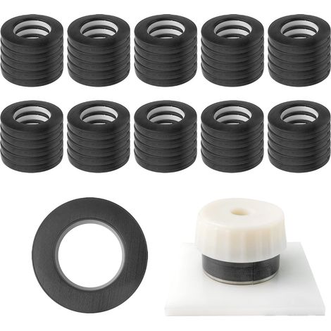 50Pcs Anneaux à Oeillets de Rideau Ronds Noir, Oeillets Rideaux à Clipser Diamètre Intérieur 40MM Plastique, Anneaux pour Tringle à Rideaux pour Fenêtre, Vestiaire (1/5)