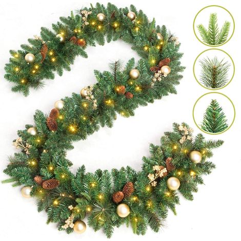 Queta 180 cm Artificial Christmas Garland with Pine Cone for Bedroom, Door, Wall, Window, Staircase, Fireplace (1/5)