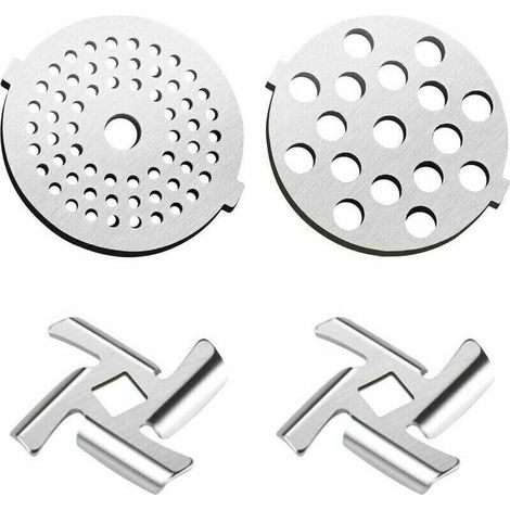 Kit de Remplacement pour Hachoir Viande Électrique 2Pcs Lame de Hachoir à Viande 2PCS Plaques de broyage 5 7 (1/5)