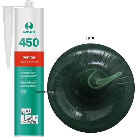 Ramsauer 450 Sanitär Silikon Fugen Dichtstoff 310ml Kartusche grün