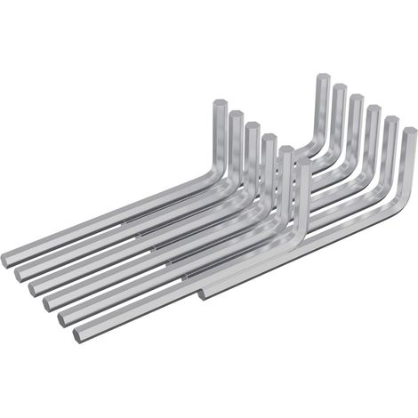 Clé hexagonale 12 pcs Argenté 32 x 86 mm Acier