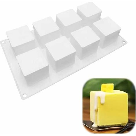 Moule de cuisson en silicone carré 3D pour gâteau mousse, (1/5)