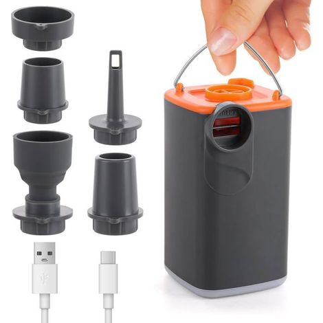 Pompe à air électrique sans fil,pompe à air portable rechargeable,5 embouts,gonflage et dégonflage rapides,aux bouées de piscine. (1/5)